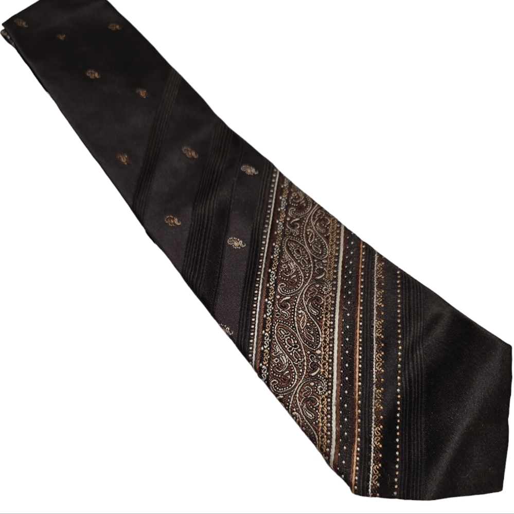 Vintage 70s Pegasus Dark Brown Mens Ties Striped
